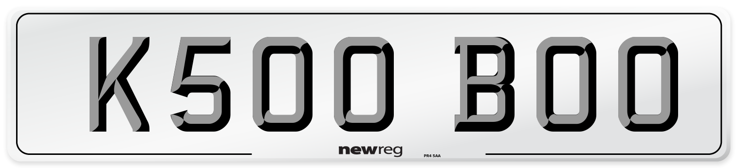 K500 BOO Number Plate from New Reg